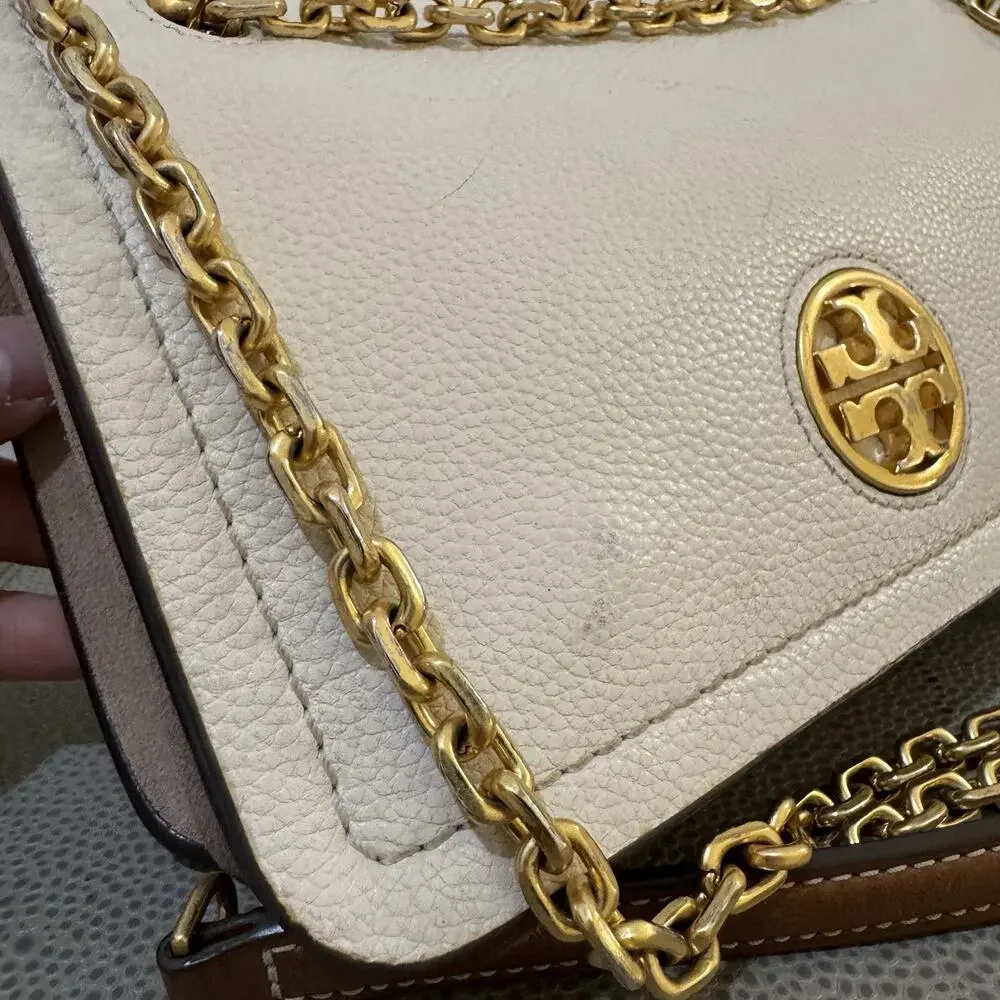 Tory Burch Carson Convertible Leather Crossbody Bag In Ivory Retail $498